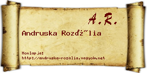 Andruska Rozália névjegykártya
