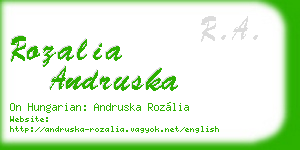 rozalia andruska business card