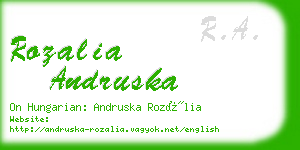rozalia andruska business card